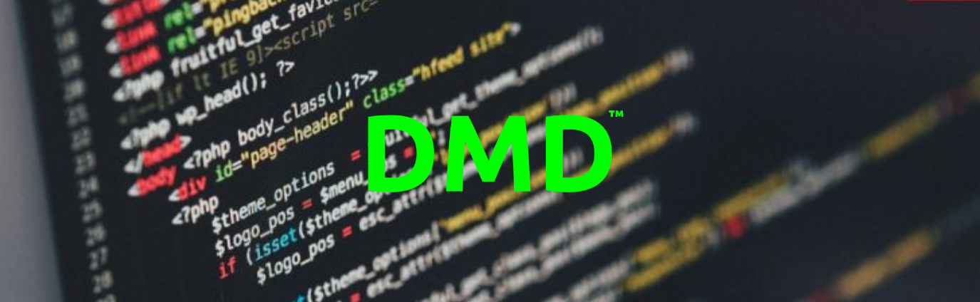 a large banner that says the name, DMD